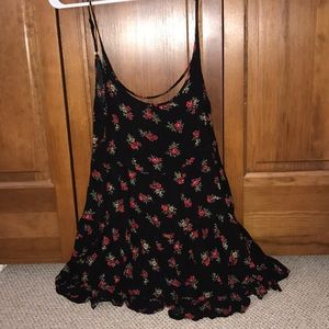 Brandy Melville Black& Red Floral Jada Dress